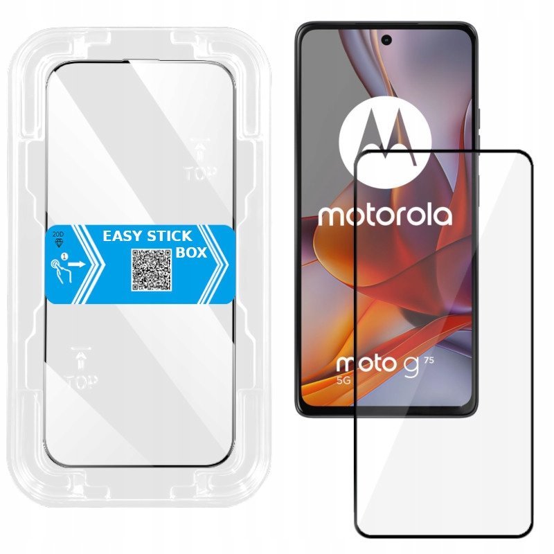 Szkło hartowane z ramką do montażu szybka EZ EASY FIT do Motorola G75 5G