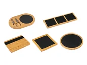 Deski do krojenia - Wenko Deska taca bambusowa do serwowania, z elementami z łupka - miniaturka - grafika 1