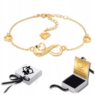 Bransoletki - Bransoletka Damska Złota 585 Nieskończoność Serce z Grawerem Celebrytka - miniaturka - grafika 1