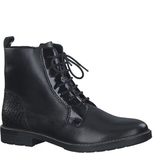 Botki damskie ocieplane jesienne skórzane czarne Marco Tozzi 25102-36 - Botki damskie - miniaturka - grafika 1