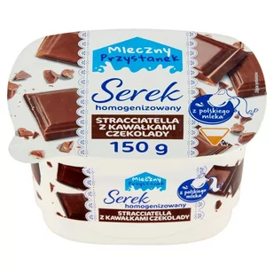 Mleczny Przystanek Serek homogenizowany straciatella z kawałkami czekolady 150 g - Desery mleczne - miniaturka - grafika 1