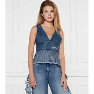 Karl Lagerfeld Jeans Jeansowy top Slim Fit - Koszulki i topy damskie - miniaturka - grafika 1