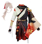Dodatki do strojów karnawałowych - Strój Kostium Kaedehara Kazuha Genshin Cosplay 158/164 S Peruka - miniaturka - grafika 1