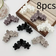 Ozdoby do włosów - TEMU 4/8 szt. matowe spine z trzema kwiatami, tekstura matowa, idealne do codziennego użytku i włosów o średniej grubości - miniaturka - grafika 1