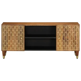 vidaXL Szafka pod TV 105x33x46 cm lite drewno mango - Szafki RTV - miniaturka - grafika 1