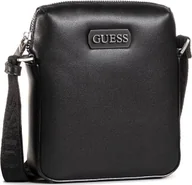 Nerki - Guess, Dan, Document Holder, Leather Crossbody Bag, Black, Mini, For Men For Men - miniaturka - grafika 1