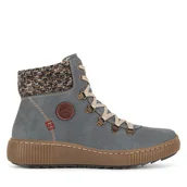 Botki damskie - Botki Rieker Z6648-14 Niebieski - miniaturka - grafika 1