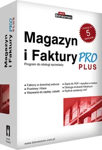 Magazyn i Faktury PRO PLUS 1 firma / 5 stanowisk Magazyn i Faktury PRO PLUS - Programy finansowe i kadrowe Magazyn i Faktury PRO PLUS 1 firma / 5 stanowisk Magazyn i Faktury PRO PLUS - Programy finansowe i kadrowe - miniaturka - grafika 1