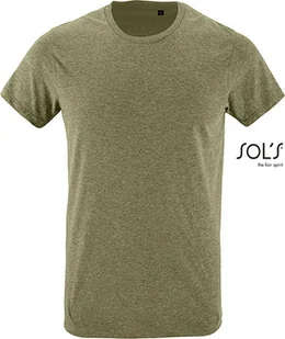 SOLS T-shirt męski Slim Fit 00553 Heather Khaki S - Koszulki męskie - miniaturka - grafika 1
