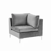 Narożniki - Moduł narożny welurowy szary EVJA - miniaturka - grafika 1