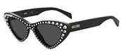 Okulary przeciwsłoneczne - Moschino MOS006/S/STR Kobiety Okulary przeciwsłoneczne BLACK/DARK GREY 52/18/140 - miniaturka - grafika 1