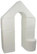 Klocki - mini zamek 6 dużych klocków piankowych do zabawy żłobków przedszkoli (biały) - miniaturka - grafika 1