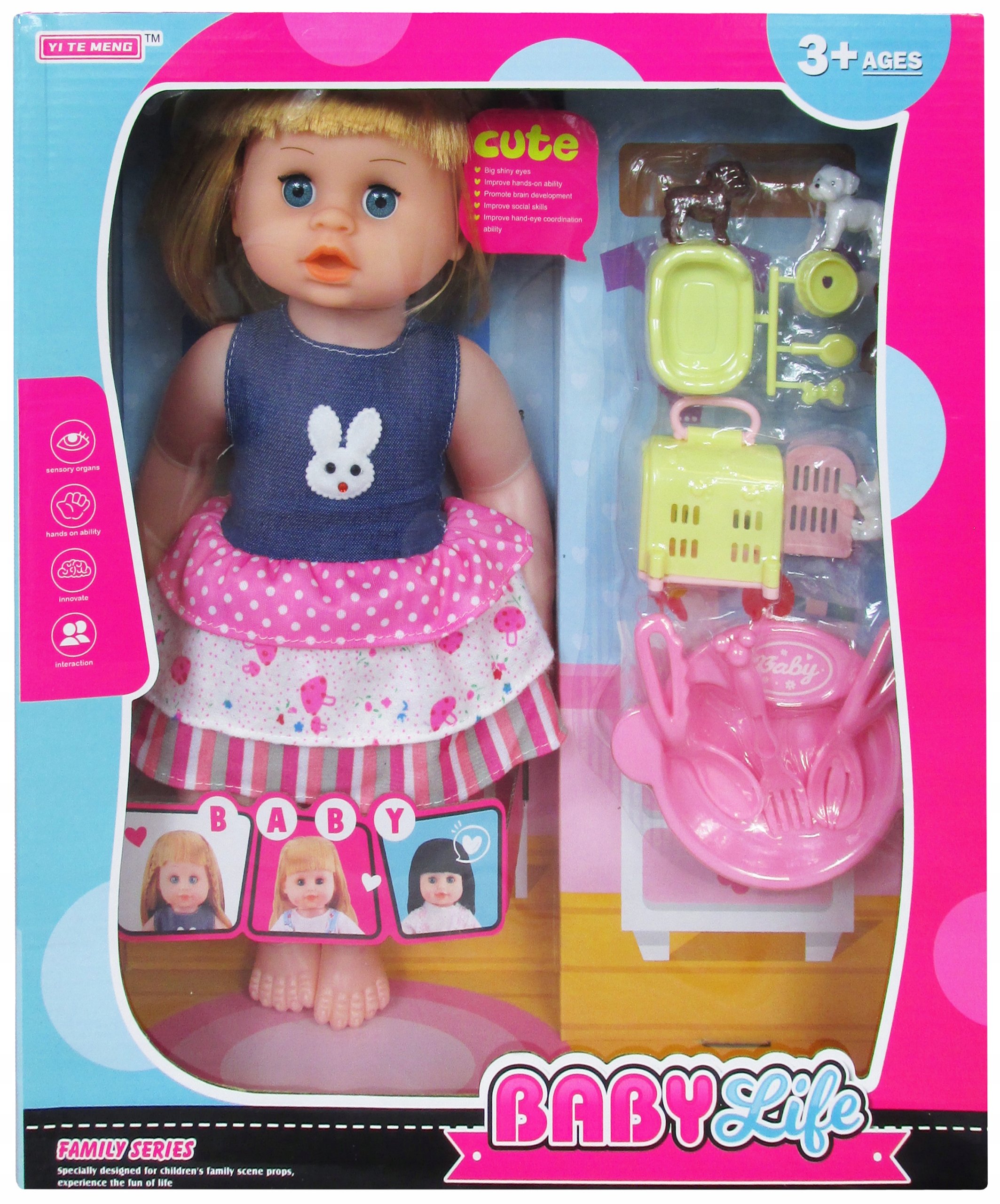 Lalka Bobas Interaktywna Dźwiek Pies Akcesoria