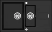 Zlewozmywaki - CONCEPT Zlewozmywak kuchenny granitowy z ociekaczem CZARNY DG205C60bc - miniaturka - grafika 1