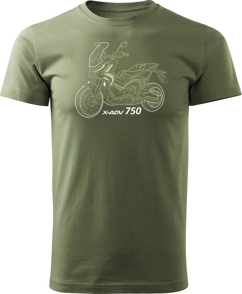 Topslang Koszulka z motocyklem na motor Honda X-ADV XADV 750 męska khaki REGULAR S