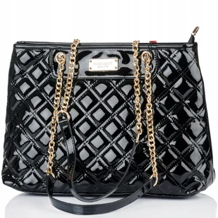 TOREBKA Damska MONNARI Torba SHOPPER BAG PIKOWANA Lakierowana Na Łańcuszku - Torebki damskie - miniaturka - grafika 1