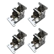 Zawiasy, okucia i inne akcesoria - Zawias składany 90 stopni, samoblokujący do nóg stołowych, łóżek i stołów warsztatowych, srebrny - miniaturka - grafika 1