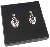 Biżuteria dla dzieci - Srebrne kolczyki wiszące ANIOŁKI KOMUNIA srebro925 - miniaturka - grafika 1