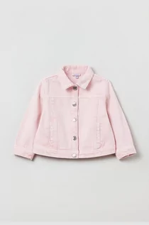 Kurtki i płaszcze dla dziewczynek - OVS kurtka jeansowa dziecięca kolor różowy - grafika 1
