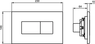 Ideal Standard ProSys Solea Przycisk WC chrom mat R0110JG - Przyciski spłukujące - miniaturka - grafika 1