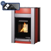 Piece wolnostojące - Aquaflam Vario piecyk z wymiennikiem wodnym KALMAR 11/5 kW czerwony + regulacja elektroniczny - miniaturka - grafika 1