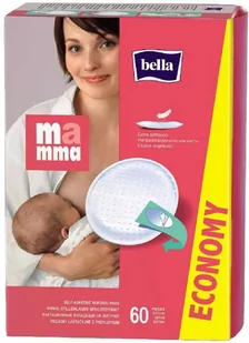 Bella Wkładki laktacyjne Jednorazowe z Przylepcem 60szt Mamma - Akcesoria do karmienia - miniaturka - grafika 1