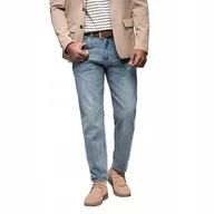 Spodnie męskie - Spodnie męskie jeansy carrot fit jasnoniebieskie Ombre OM-PADP-0227 V1 XXL - miniaturka - grafika 1