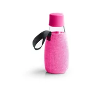 Butelki termiczne - Różowy pokrowiec na szklaną butelkę ReTap, 300 ml - miniaturka - grafika 1