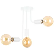 Lampy sufitowe - KET Modernistyczna LAMPA sufitowa loftowa OPRAWA metalowa molecular biała KET1167 - miniaturka - grafika 1