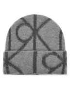 Czapki damskie - Calvin Klein Czapka Emblem Aop Brushed LV04D8071G Szary - miniaturka - grafika 1