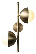 Lampy ścienne - Tolo - nowoczesny kinkiet dwupunktowy mosiądz mleczne szkło Tolo W2 - miniaturka - grafika 1