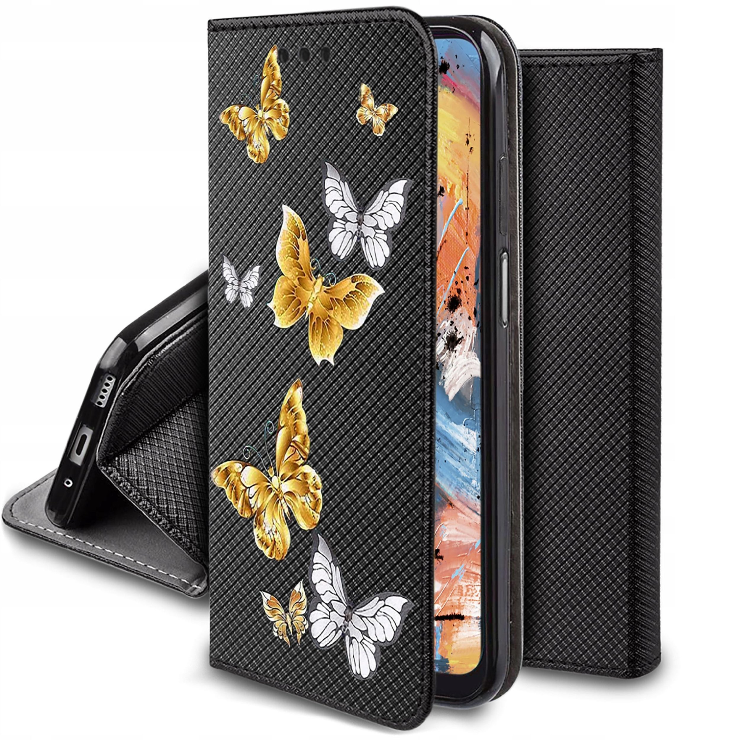 Etui do Xiaomi Redmi 13C Poco C65 MAGNET WZORY CASE PORTFEL + SZKŁO 9H