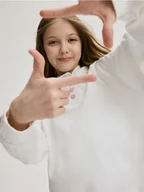 Bluzki dla dziewczynek - Reserved - Bluza z kapturem - złamana biel - miniaturka - grafika 1