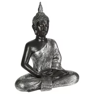 Figurki dekoracyjne - Figurka dekoracyjna, Budda w srebrnej szacie, tworzywo sztuczne, 62 cm - miniaturka - grafika 1