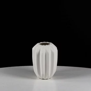 Dekoracyjny Wazon Ceramiczny Ozdobny Karbowany Milano 16cm - Wazony i flakony - miniaturka - grafika 1