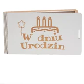 Sztuczne kwiaty - Pudełko drewniane prezentowe typu koperta W dniu urodzinPUDWDS1 - miniaturka - grafika 1