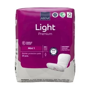 Abena, Light Premium Mini 1 Wkładki, 20szt. - Pieluchy dla dorosłych - miniaturka - grafika 1