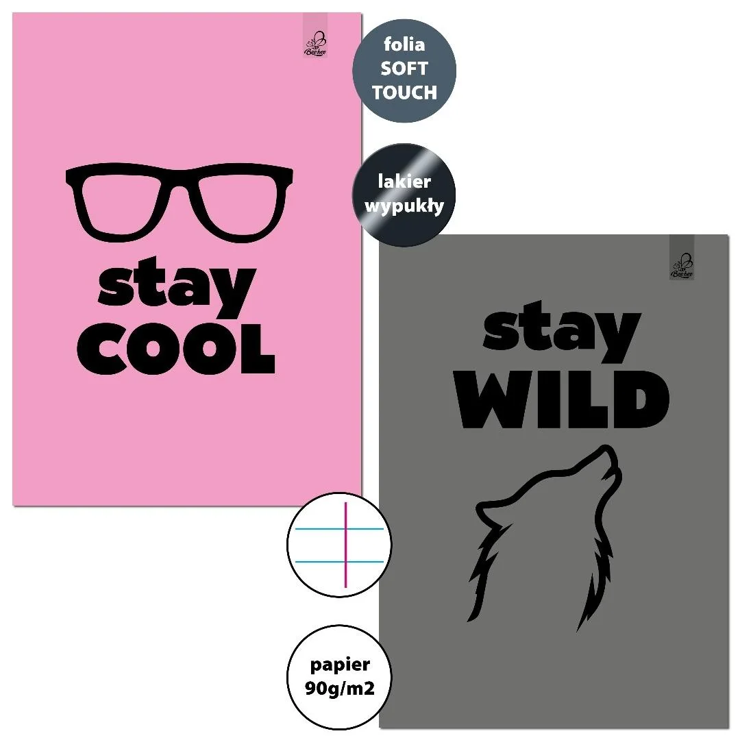 Zeszyt A4/32K linia margines Stay Cool Wild (6szt) - Bee-bee
