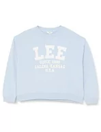 Bluzy damskie - Lee Bluza damska Crew SWS Shy Blue, 1X-Large - miniaturka - grafika 1
