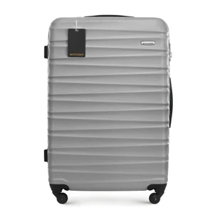 Duża walizka z ABS - u i identyfikator z logo szara - Walizki Duża walizka z ABS - u i identyfikator z logo szara - Walizki - miniaturka - grafika 1