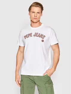 Koszulki męskie - Pepe Jeans T-Shirt Alessio PM508256 Biały Regular Fit - grafika 1