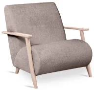 Fotele - Beżowy drewniany fotel wypoczynkowy R4-M51 - miniaturka - grafika 1