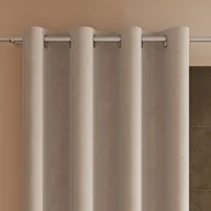 Zasłony - VELVI Zasłona gotowa na przelotkach, szerokość 140 x wysokość 240cm, kolor ciemny kremowy - miniaturka - grafika 1