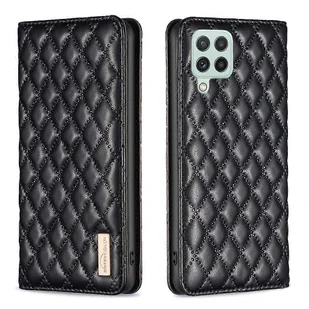 Do Samsung Galaxy A22 4G Diamond Lattice Magnetyczne skórzane etui na telefon z klapką Czarny - Etui i futerały do telefonów Do Samsung Galaxy A22 4G Diamond Lattice Magnetyczne skórzane etui na telefon z klapką Czarny - Etui i futerały do telefonów - miniaturka - grafika 1