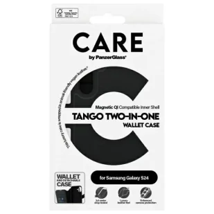 Etui do Samsung Galaxy S24 CARE by PanzerGlass Feature Tango Wallet 2w1 Czarny - Etui i futerały do telefonów - miniaturka - grafika 1