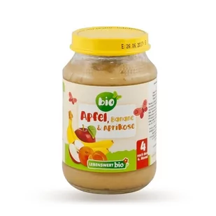 Lebenswert BIO Deserek - jabłko-banan-morela - bez glutenu, mleka i cukru - Desery dla dzieci - miniaturka - grafika 2