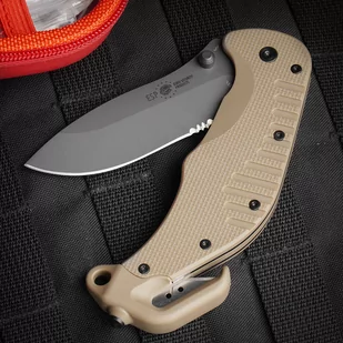ESP - Nóż ratowniczy Rescue Knife - Ostrze gładkie - Khaki - RKK-01 - Noże - miniaturka - grafika 4