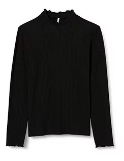 Koszulki i topy damskie - Only Konnel L/S High Neck Top Jrs Damska koszulka z długim rękawem, Czarny, 158-164 - grafika 1