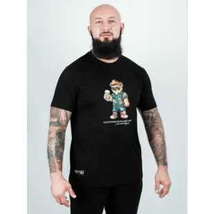 Środowisko Miejskie T-shirt Koszulka Alcotourist Bear Black - Koszulki sportowe męskie - miniaturka - grafika 1