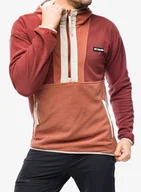 Bluzy sportowe męskie - Bluza polarowa Columbia Backbowl Lite Half Zip Hoodie - spice/auburn/dark stone - miniaturka - grafika 1